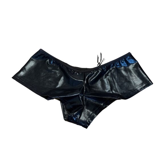 La Petite Coquette Other - La Petite Coquette Black Shiny Nylon/Spandex Boyshorts Lingerie Underwear O/S